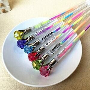 6 pc set of Diamond Topped Color Ink Gel Pens NWOT